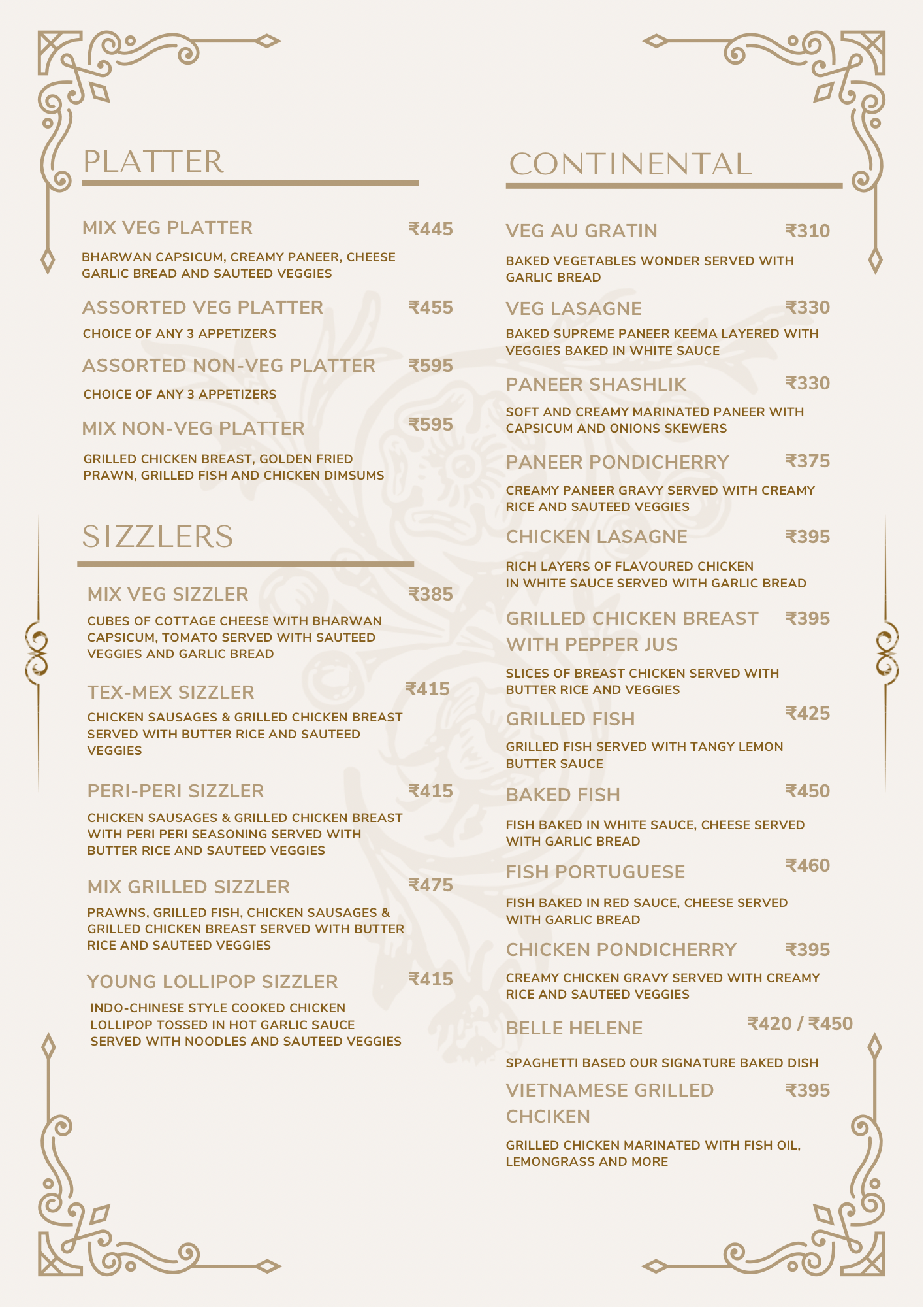 Our Menu